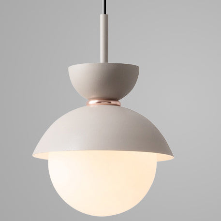 Moderne minimalistische runde Globus Kuppel Metall Glas 1-Licht Pendelleuchte für Wohnzimmer 