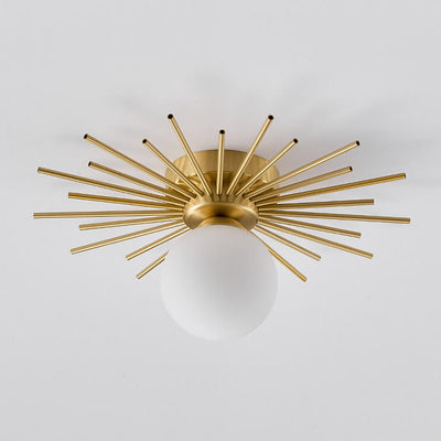 Glass Ball 1-Light Semi-Flush Mount Lighting