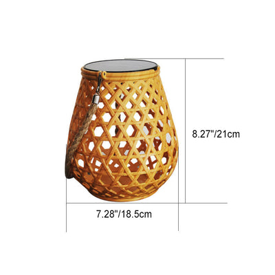 Japanese Solar Wicker Basket Plastic Waterproof Lithium Battery USB LED Outdoor Landscape Lighting