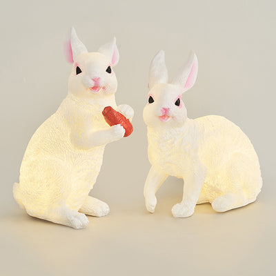 Modern Art Deco Solar Waterproof Resin Rabbit Carrot LED Landscape Lighting Outdoor Light For Garden