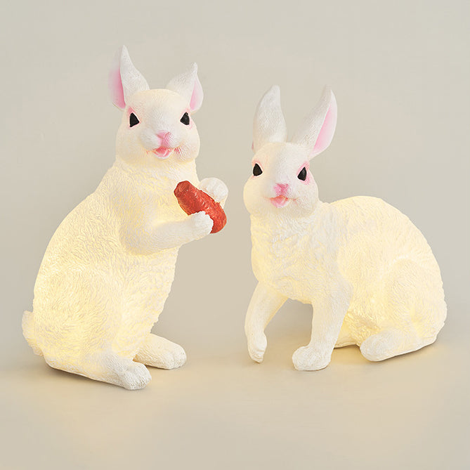 Modern Art Deco Solar Waterproof Resin Rabbit Carrot LED Landscape Lighting Outdoor Light For Garden