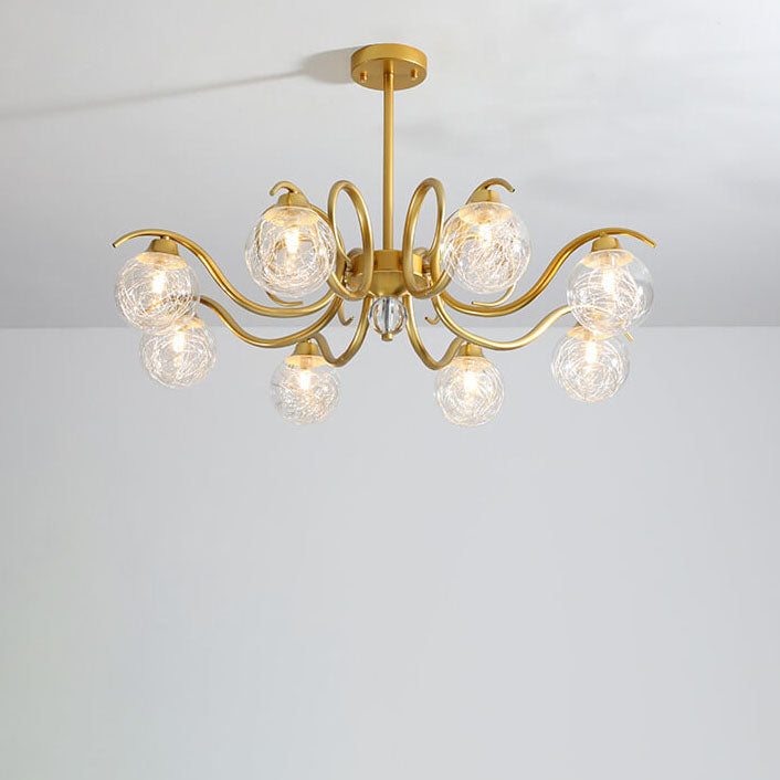 Modern Luxury Magic Bean Glass Gold Branch 6/8/10 Light Chandelier for Living Room