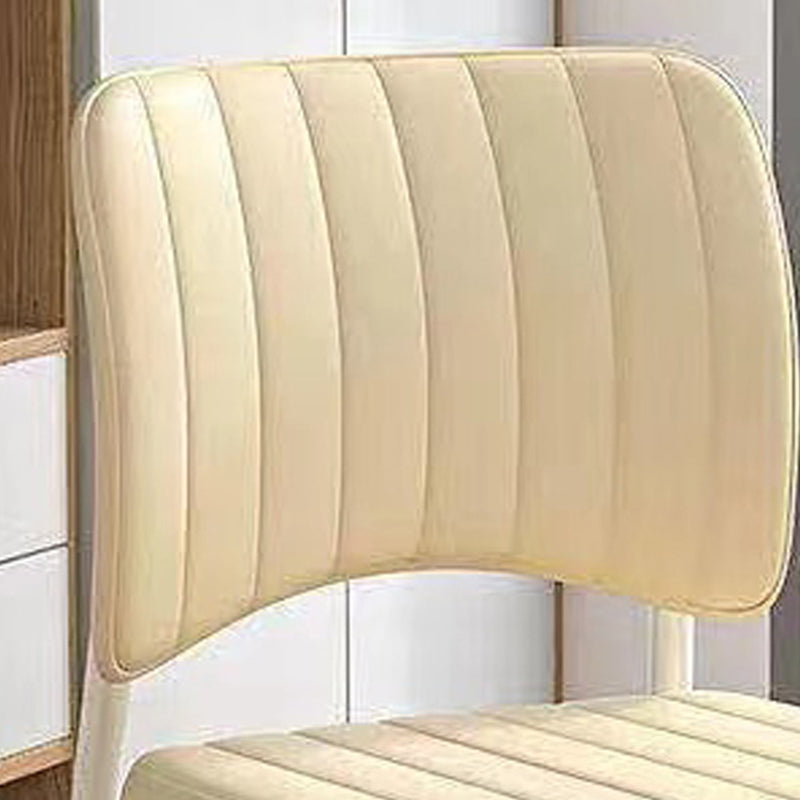 Chaise de bureau empilable en cuir PU carrée minimaliste moderne avec dossier pour la maison et le bureau 
