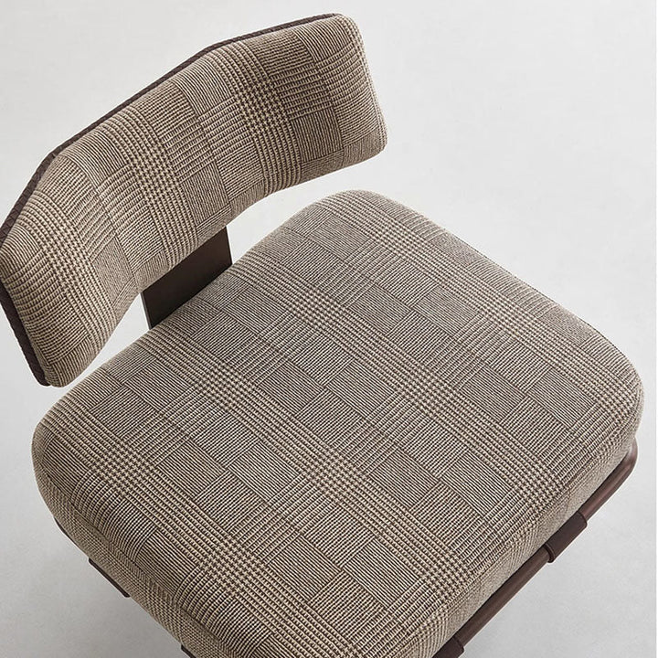 Cojín rectangular moderno de lujo de algodón y lino, cuero sintético tipo silla de montar y respaldo decorativo de acero inoxidable para silla de acento de sala de estar 
