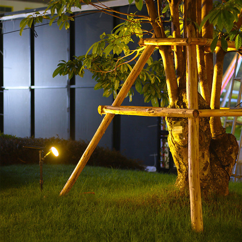Projecteur LED Solaire Étanche en ABS Industriel Contemporain pour Pelouse avec Piquet pour Patio Extérieur 