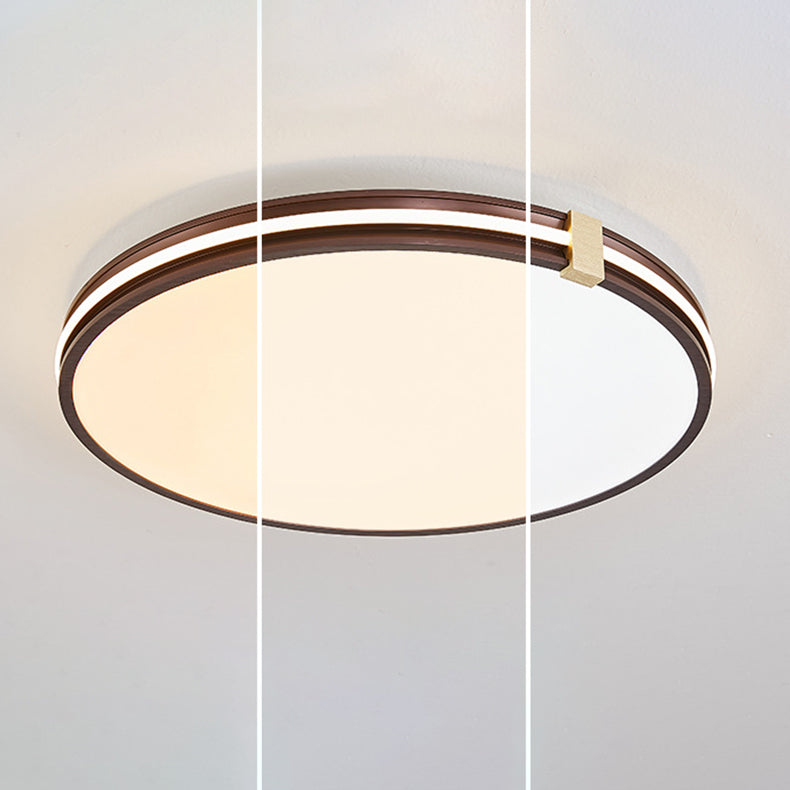 Moderna Minimalista Redonda Cuadrada de Aluminio Acrílico LED de Montaje Empotrado para Techo en Dormitorio 