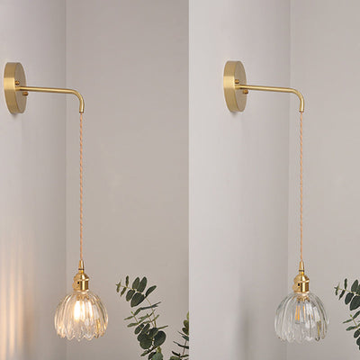 Moderne minimalistische Blumen Kupfer Glas 1-Licht Wandleuchte Lampe für Wohnzimmer 