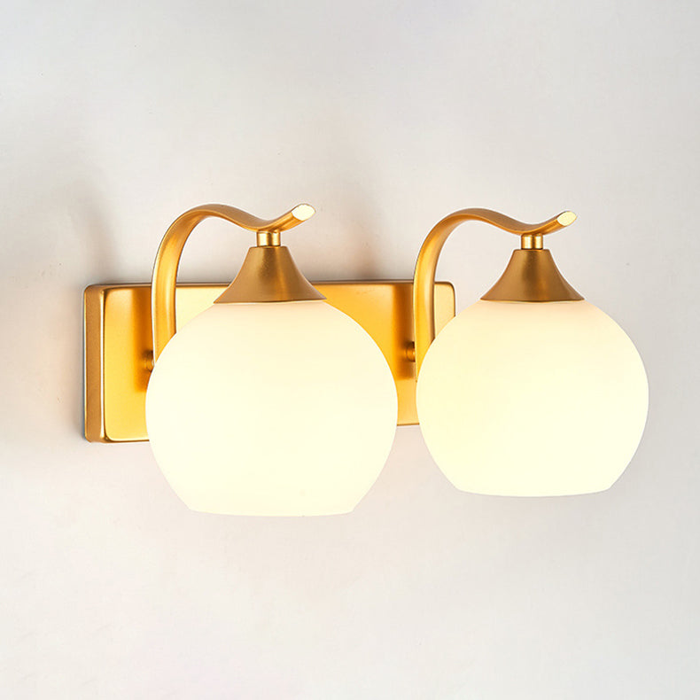 Lámpara de Aplique de Pared de Simplicidad Moderna de Hierro y Vidrio con 1/2 Luces para la Mesita de Noche 
