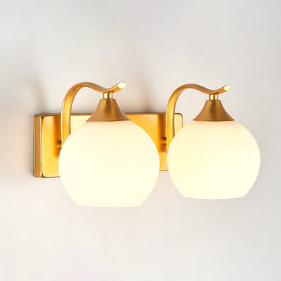 Applique Murale Moderne Simplicité Fer Verre Boule 1/2 Lumière Pour Chevet 