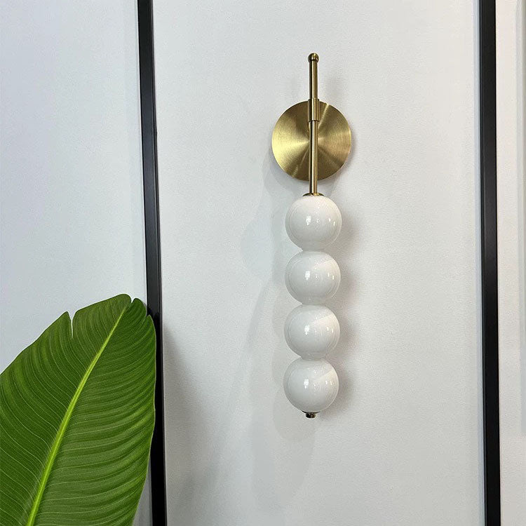 Lámpara de Aplique de Pared de Bola de Vidrio de Hierro de Simplicidad Moderna 3/5/7 Luces Para Sala de Estar 