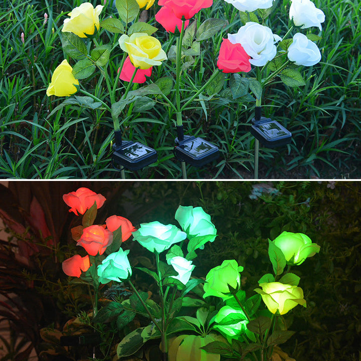 Lumière de paysage LED en acier inoxydable ABS rose étanche solaire créative contemporaine pour jardin 