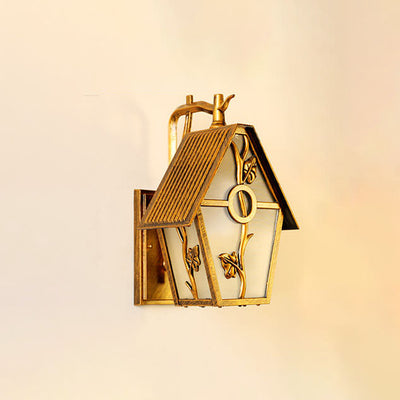 Applique murale extérieure rétro en aluminium étanche avec verre dépoli et 1 lumière 