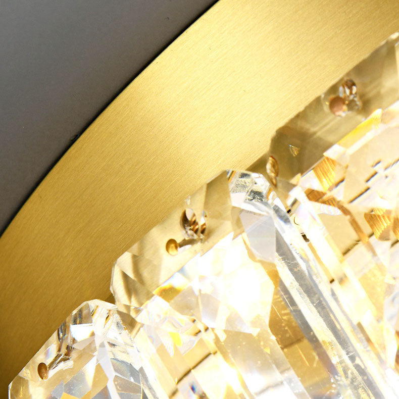 Contemporáneo Escandinavo Cilíndrico de Cobre Cristal 4/6 Luces de Montaje al Ras para Techo en Dormitorio 