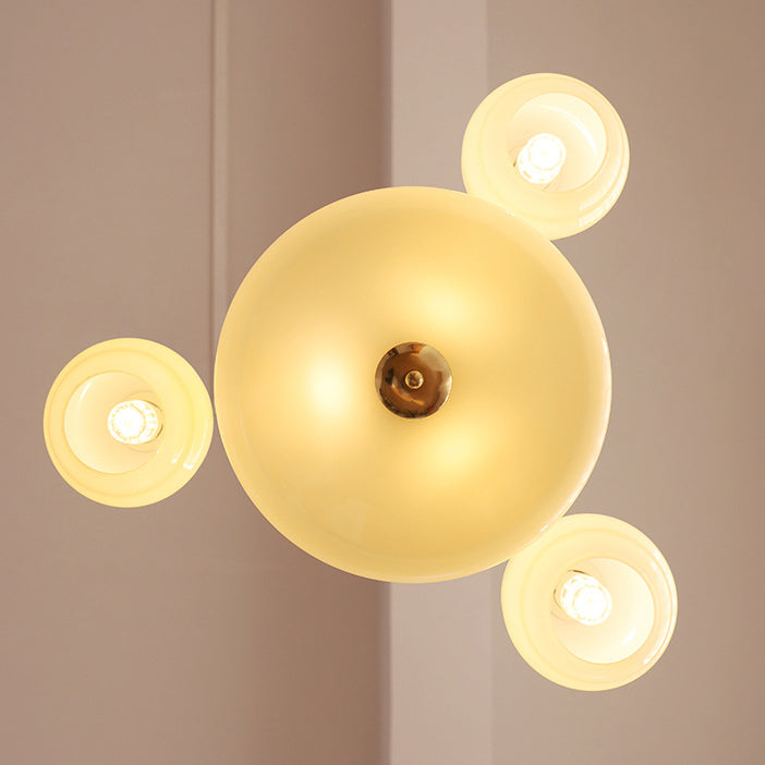 Lustre Moderne à Branches Courbées Style Mi-Siècle avec Baguette Ronde et Globes en Verre et Fer 4/6/8 Lumières pour Salon 