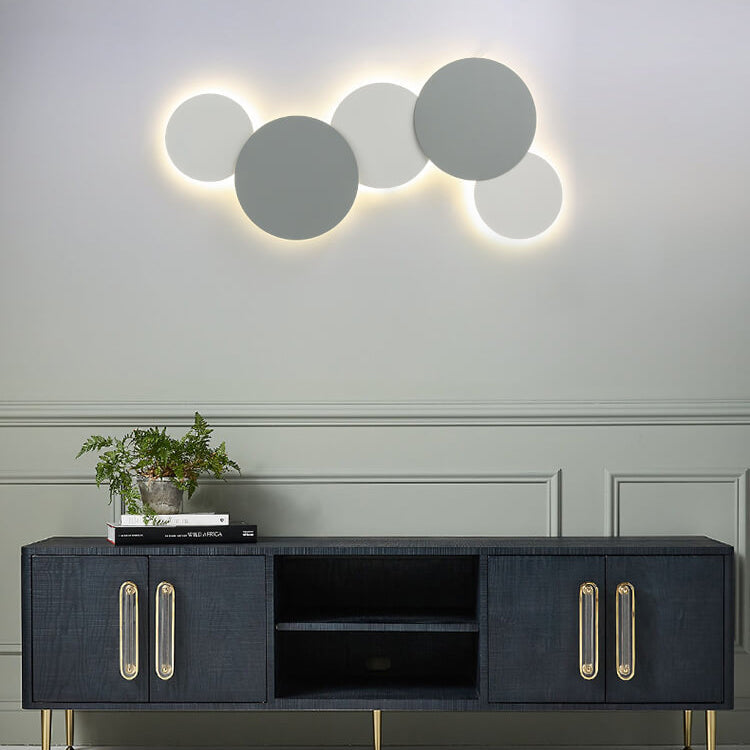 Moderne minimalistische runde Eclipse Eisen LED Wandleuchte Lampe für Wohnzimmer 