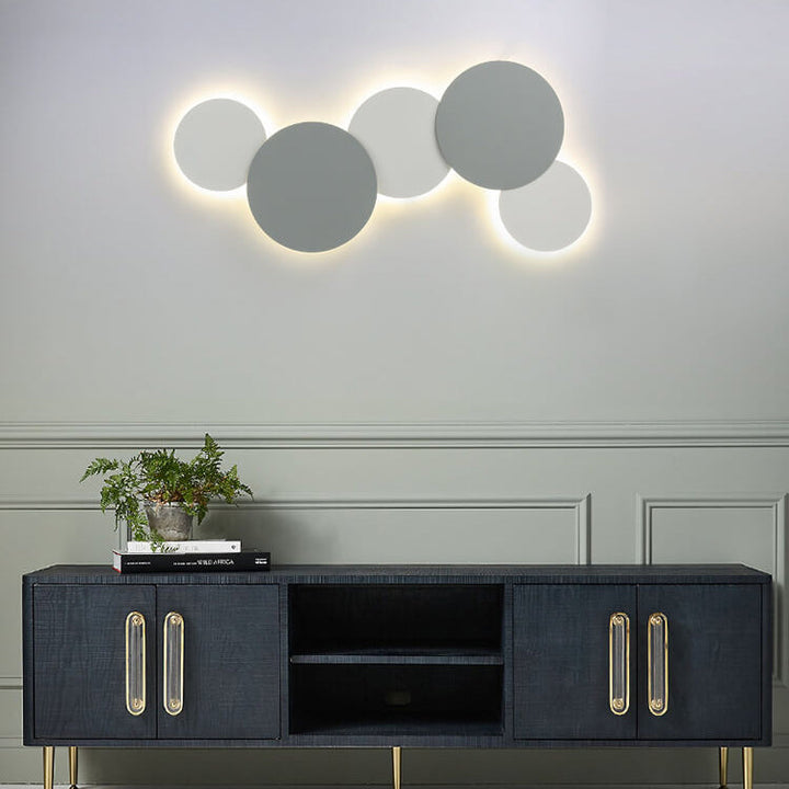 Moderne minimalistische runde Eclipse Eisen LED Wandleuchte Lampe für Wohnzimmer 