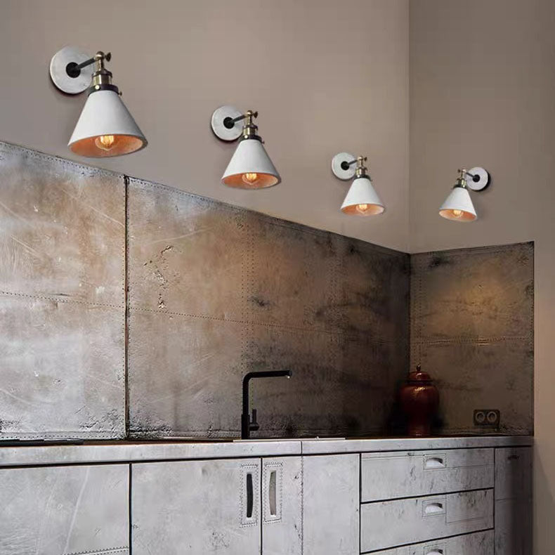 Applique murale contemporaine en aluminium évasé rond industriel avec 1 lumière pour salon 