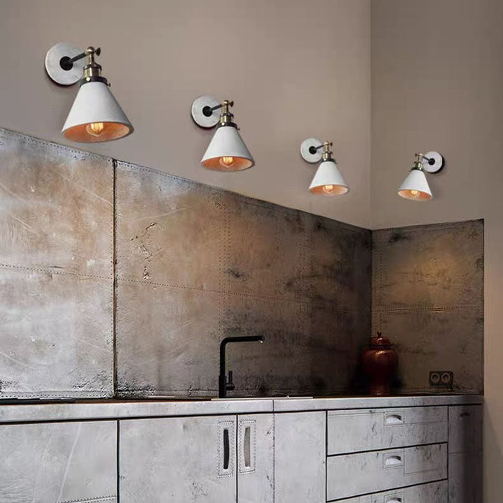 Applique murale contemporaine en aluminium évasé rond industriel avec 1 lumière pour salon 