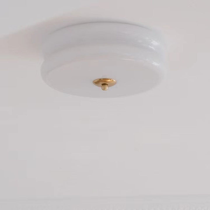 Luz de techo LED empotrada redonda de hierro y vidrio minimalista moderna para sala de estar 