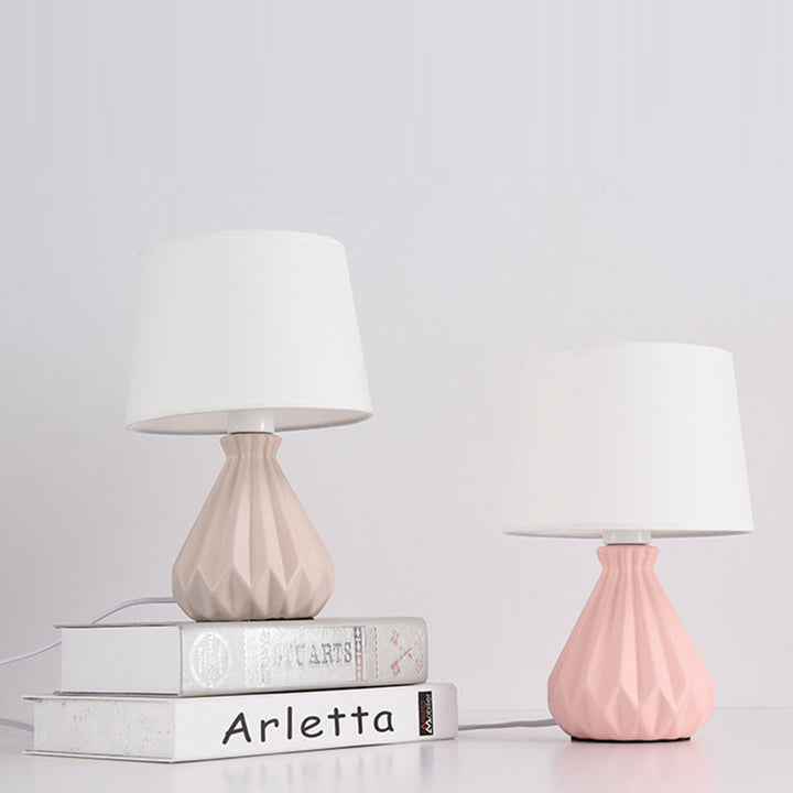 Lámpara de Mesa de 1 Luz de Cerámica Cónica Cilíndrica Minimalista Moderna para Dormitorio 