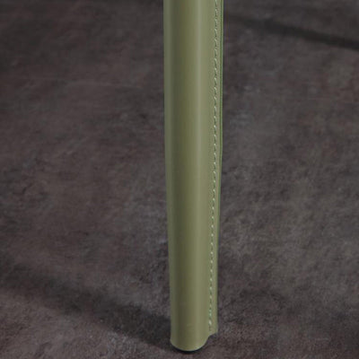 Moderna Minimalista Cuadrada Silla de Comedor de Cuero con Marco de Acero al Carbono Respaldo de Ala Sin Brazos Para Comedor 