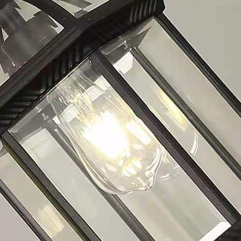 Lanterne suspendue extérieure moderne minimaliste à colonne hexagonale en aluminium et verre avec 1 lumière pour jardin 