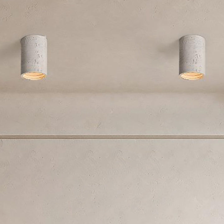 Foco LED de cilindro con texturas de piedra de imitación japonesa tradicional montado al ras en el techo para dormitorio 