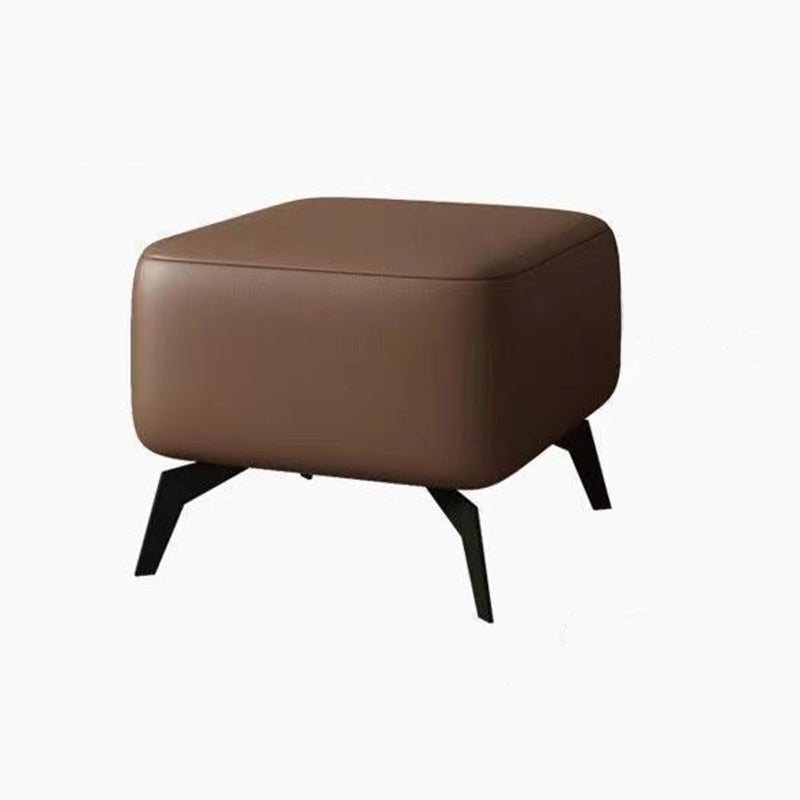 Contemporary Scandinavian Microfiber Leather Velvet Cotton Latex Carbon Steel Square Accent Chair Backrest Footrest For Living Room