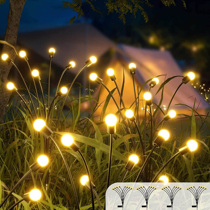 Éclairage paysager extérieur moderne décoratif solaire luciole étanche en ABS avec LED à insérer dans le sol pour pelouse 