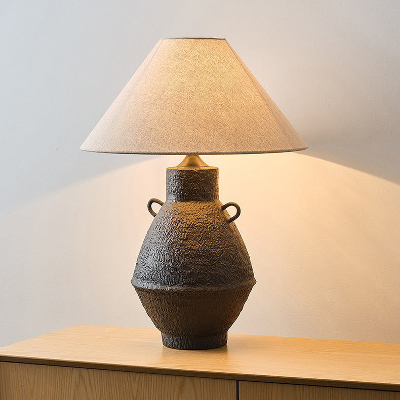 Traditionelle japanische Glaskeramik-Stoff-Tischlampe mit 1 Licht für Wohnzimmer 