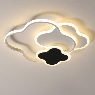 Zeitgenössische nordische Metall Acryl Wolke Vierblättriges Kleeblatt LED Unterputz Deckenleuchte für Schlafzimmer 
