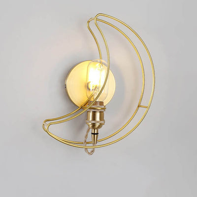Moderne Mid-Century Mond Kupfer 1-Licht Wandleuchte für Wohnzimmer 