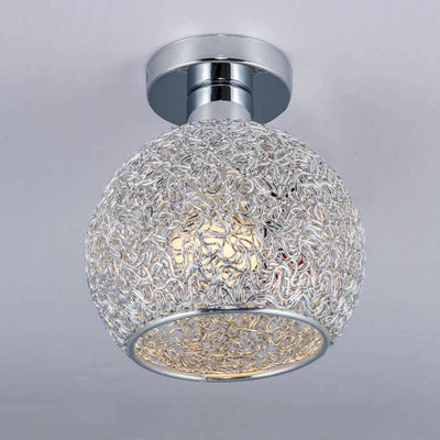 Modern Light Luxury Creative All-Aluminum Round 1-Light Semi-Flush Mount Ceiling Light
