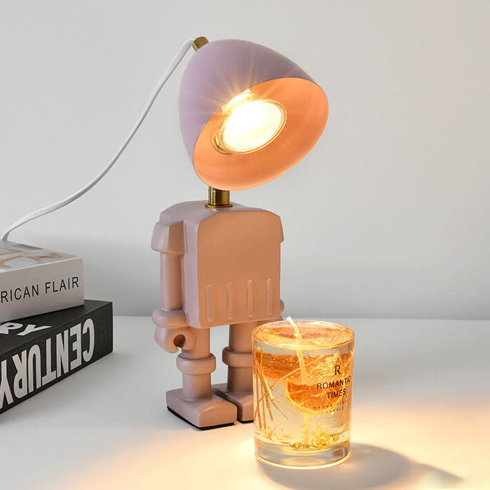 Lampe de table en résine Art Déco moderne Robot 1 lumière à cire fondante pour chambre 
