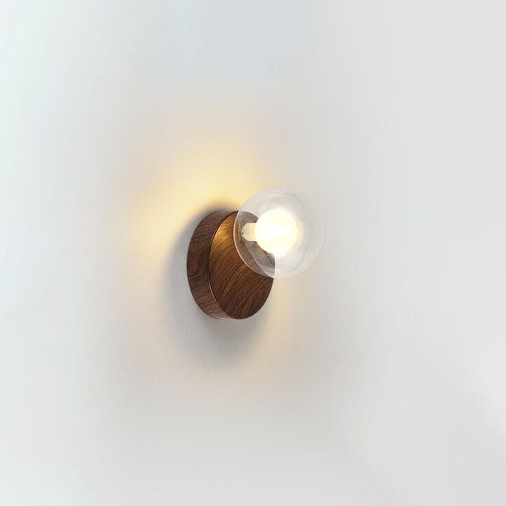 Japanese Creative Magic Beans Wood Grain 1-Light Semi-Flush Mount Ceiling Light