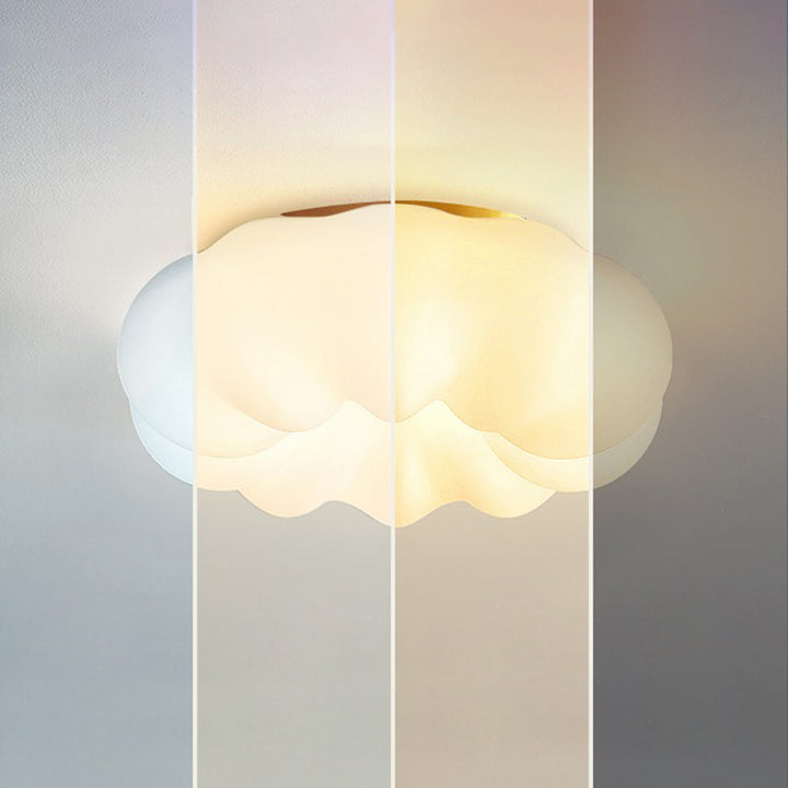 Zeitgenössische nordische Wolken-Form PET Kupfer LED Unterputz-Deckenleuchte für Wohnzimmer 