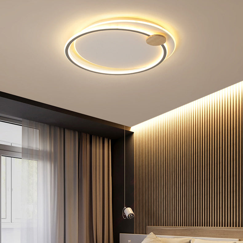 Zeitgenössische Einfachheit Eisen Kreis Ring Acryl LED Unterputz Deckenleuchte für Wohnzimmer