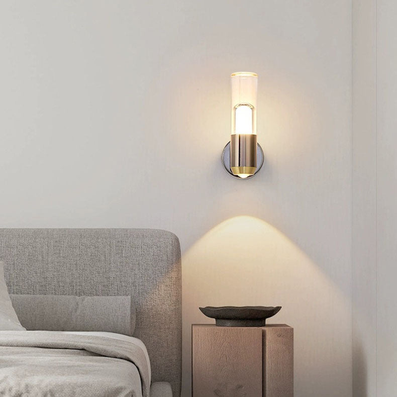 Applique murale LED contemporaine en colonne acrylique en aluminium de luxe pour salon 