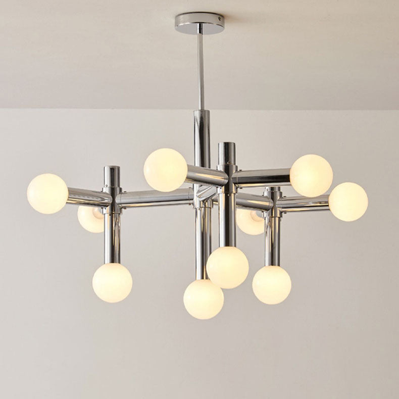Rama contemporánea escandinava de hierro de aluminio de vidrio de 10 luces para sala de estar 