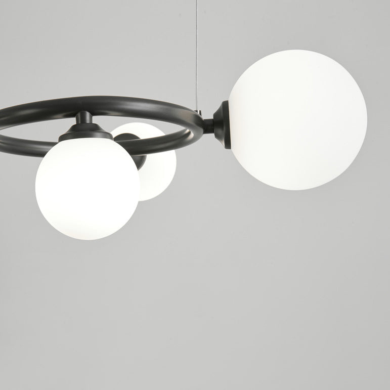 Lustre moléculaire moderne du milieu du siècle en cuivre avec cadre rond en verre Magic Bean 5/7/9 lumières pour salon 