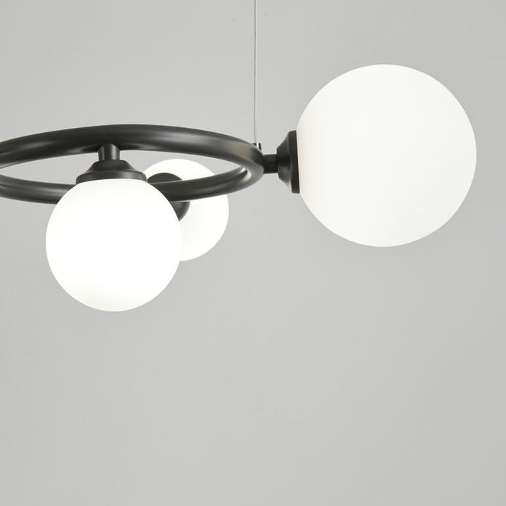 Lustre moléculaire moderne du milieu du siècle en cuivre avec cadre rond en verre Magic Bean 5/7/9 lumières pour salon 
