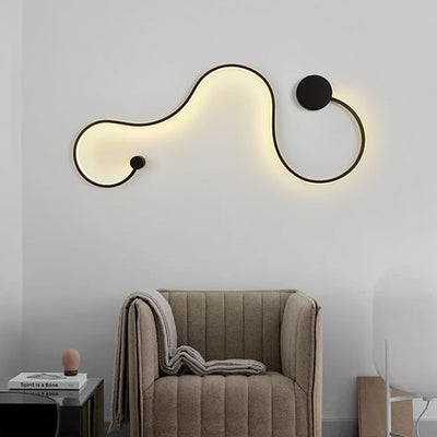 Contemporary Nordic Aluminum Silicone Lines LED Wall Sconce Lamp For Living Room