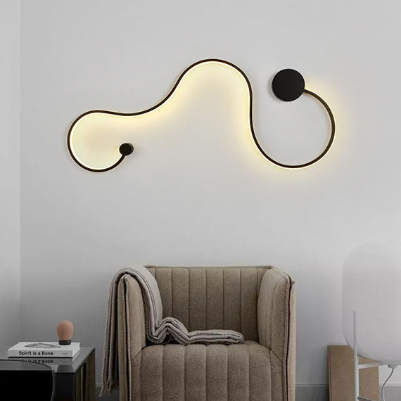 مصباح حائط LED بخطوط سيليكون ألومنيوم نورديك معاصر لغرفة المعيشة 