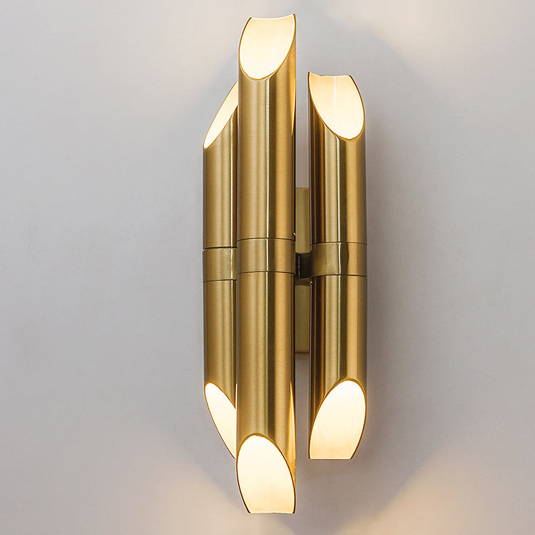 Lámpara Aplique de Pared de 3 Luces con Pantalla Cilíndrica de Hierro de Lujo Moderno para Sala de Estar 