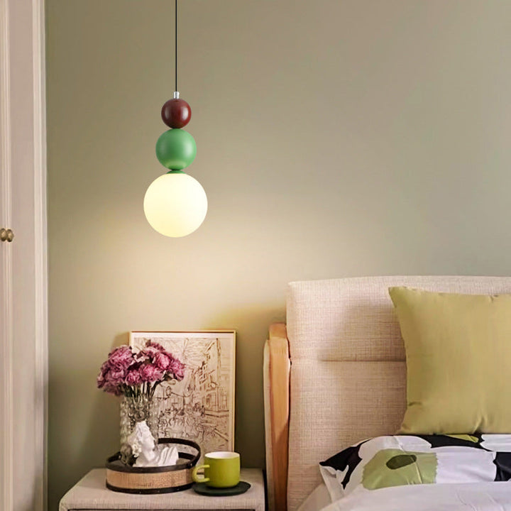 Zeitgenössische kreative Kugel Hardware Glas 1-Licht Pendelleuchte für Schlafzimmer 