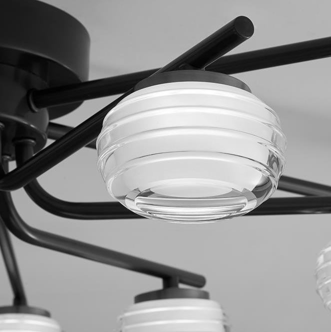 Plafonnier LED semi-encastré moderne minimaliste en acrylique et cuivre rond avec branche pour salon 