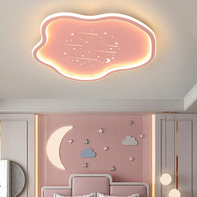 Contemporary Creative Kids Cloudy Iron Silicone LED Flush Mount Ceiling Light For Bedroom