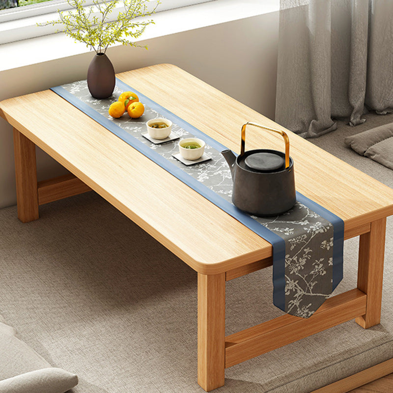 Modern Minimalist Foldable Rectangular Rubberwood Coffee Table For Living Room