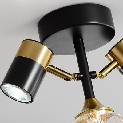 Zeitgenössische nordische Hardware Glas Zylindrische Kugel 1/2/3-Licht Semi-Flush Deckenleuchte für den Eingangsbereich 
