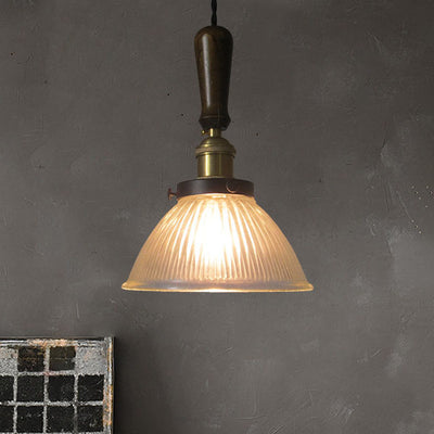 Retro Industrielle Wasserwellen-Glaslampenschirm 1-Flammige Pendelleuchte 